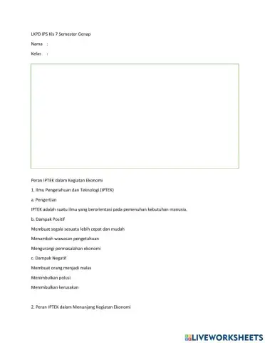IPS Peran IPTEK dalam kegiatan Ekonomi