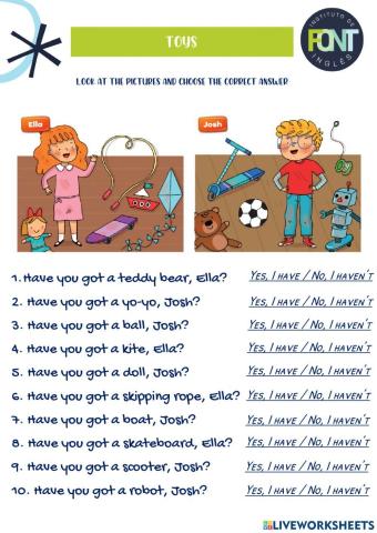 KIDS 1 - TOYS + HAVE YOU GOT ...?