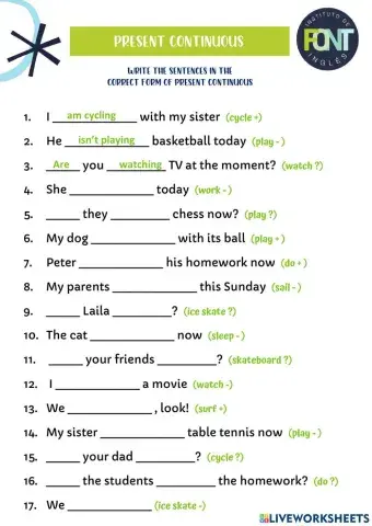 KIDS 3 - PRESENT CONTINUOUS