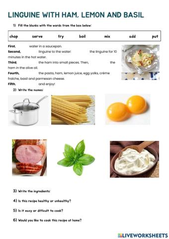 Recipe: Linguine with ham, lemon and basil