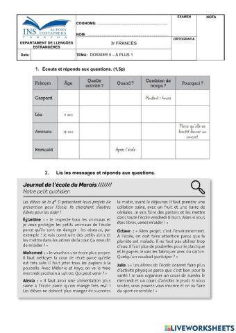À plus 1 DOSSIER 5  3rFR