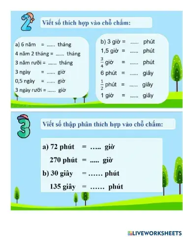 Sách Toán Bẳng đơn vị đo thời gian