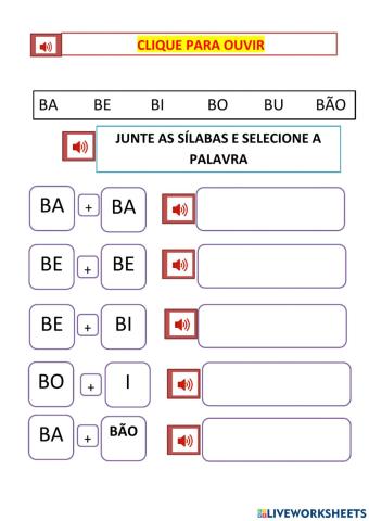 Sílaba - letra B