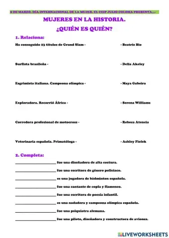 Mujeres en la historia.8M