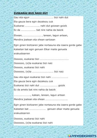 Euskaraz bizi nahi dut