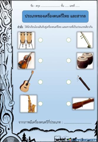 ประเภทของเครื่องดนตรีไทยและสากล