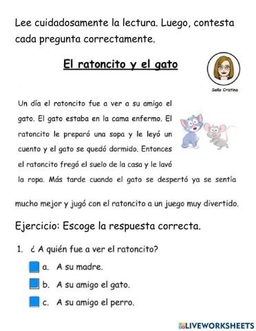 Audiolectura El ratoncito y el gato