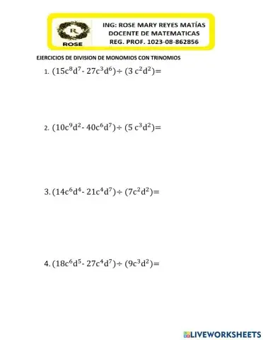 Division de polinomios