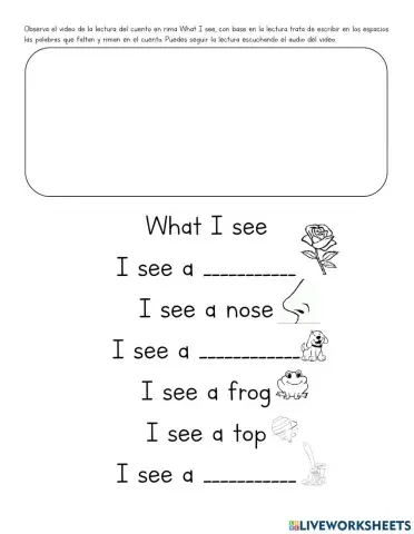 What I see  rhyming story