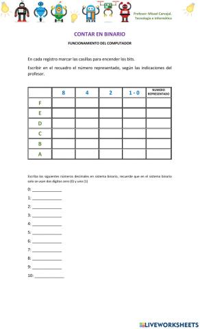 Contar en binario