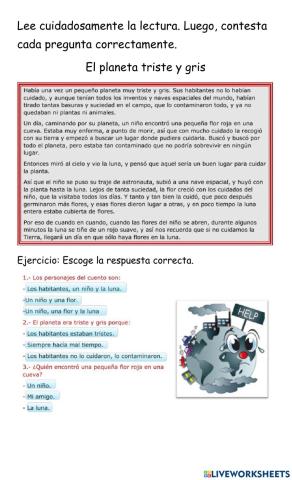 Audiolectura El planeta triste y gris