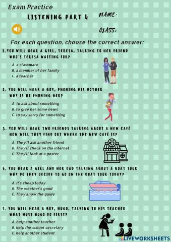 A2 key listening part 4