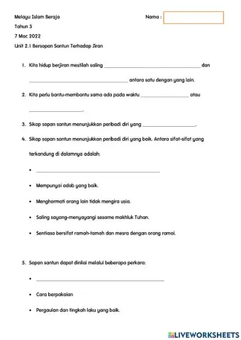 Bersopan Santun Terhadap Jiran