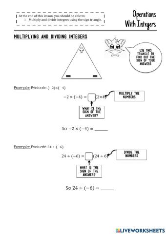 Multiplying and Dividing Integers