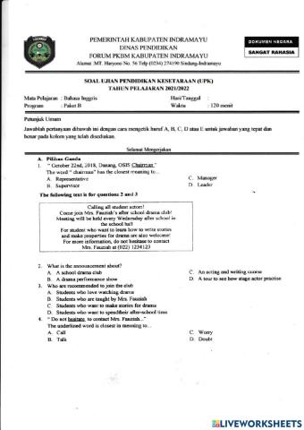 Upk bahasa inggris 22