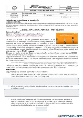 Falta de Energía y pandemia Covid 19