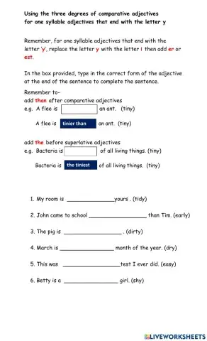 Comparative adjectives