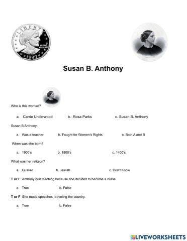 Susan B Anthony
