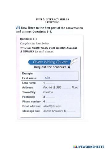 UNIT 7 - LISTENING  Complete IELTS 45