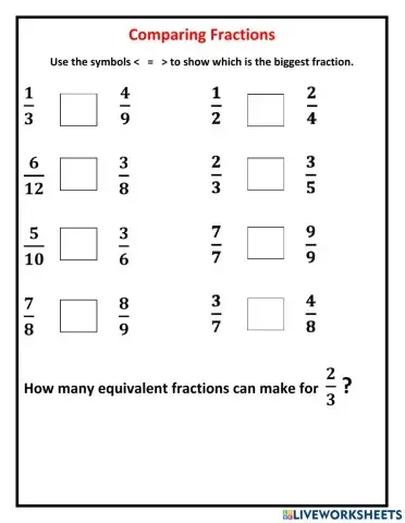 Comparing fractions