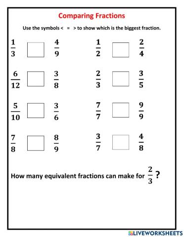 Comparing fractions