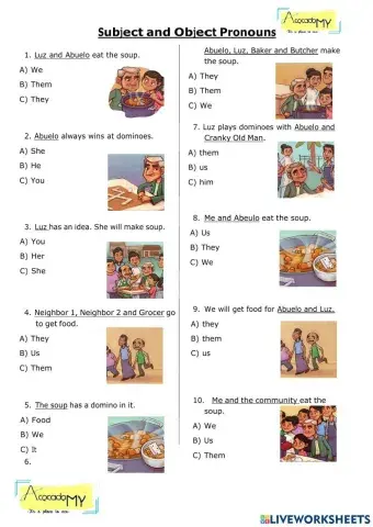 Subject and Object Pronouns