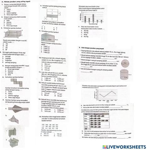PAT matematika kelas 6 (bangun ruang & data)