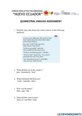 Quimestral Evaluation