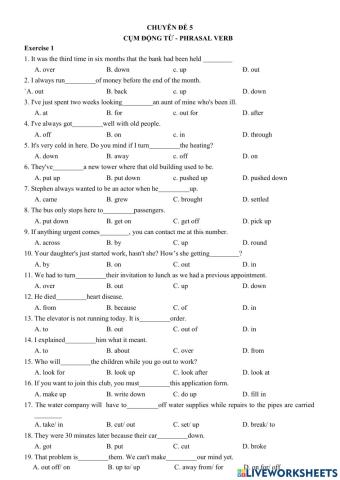 English 9 Phrasal Verbs