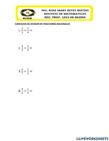 Division de racionales