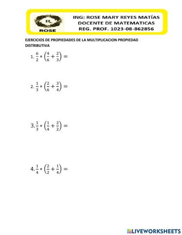 Propiedades de distribucion de la multiplicacion