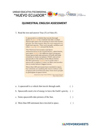Quimestral Evaluation