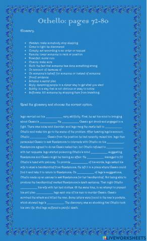 Othello: pages 72-80
