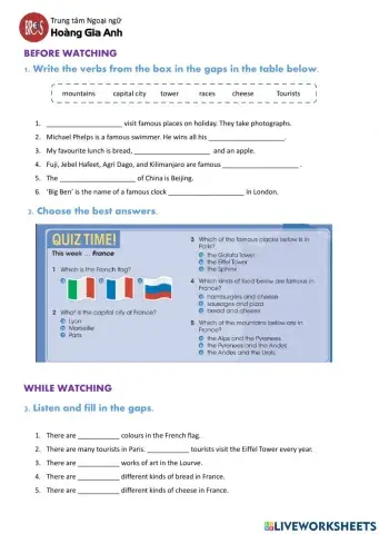 Before watching - Unit 4 - Places - RW