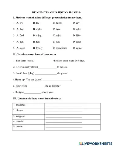 Mid-term test (E5 - S2)