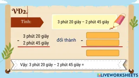 Trừ số đo thời gian