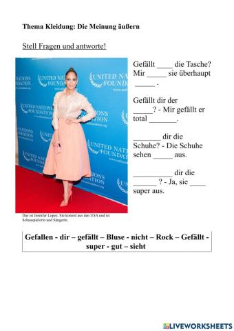 Kleidung beschreiben