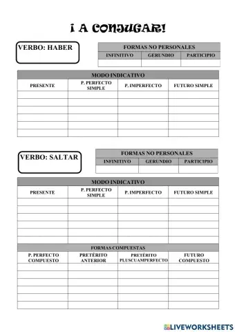 Conjugar haber y saltar
