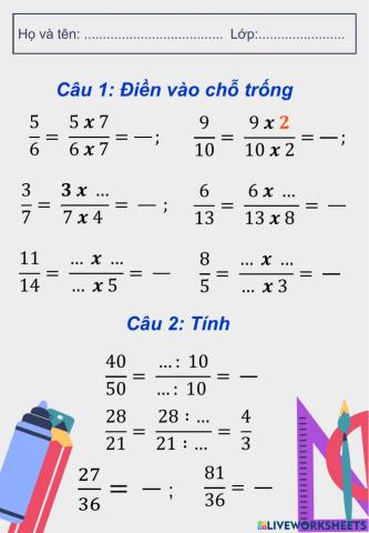 Phân số bằng nhau