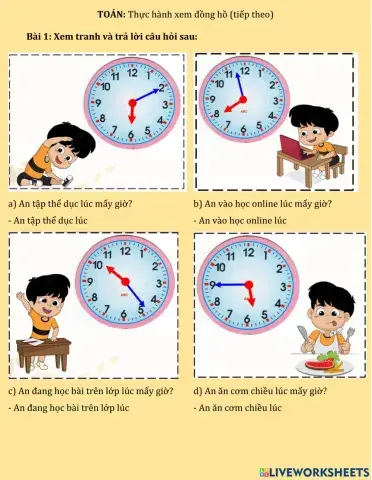 Thực hành xem đồng hồ (tiếp)