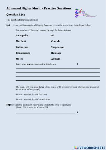AH Music - Practise Question 1c