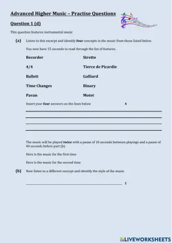 AH Music - Practise Question 1d