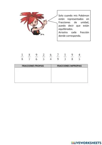 Fracciones propias e impropias
