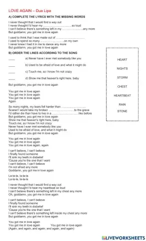 Song: Love Again Dua Lipa