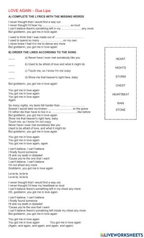 Song: Love Again Dua Lipa