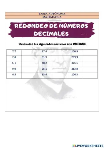 Redondeo de números decimales