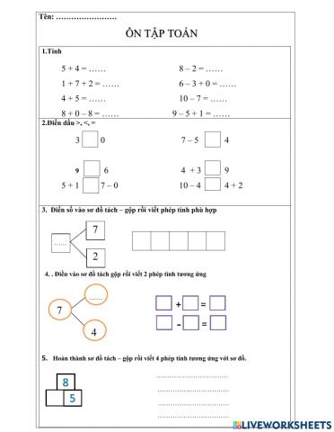 Ôn tập Toán cuối kì 1