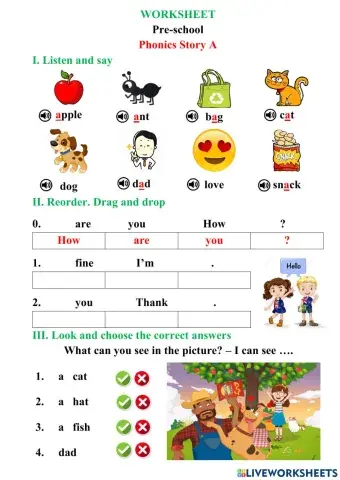Phonics Story A