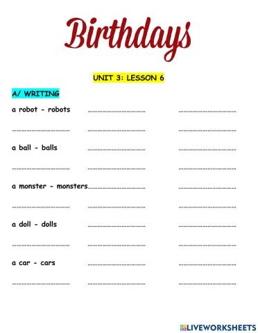 Hang Out Starter Unit 3 Birthdays Lesson 6