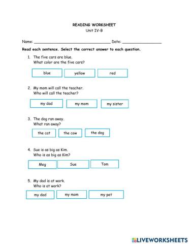 Reading unit iv-b